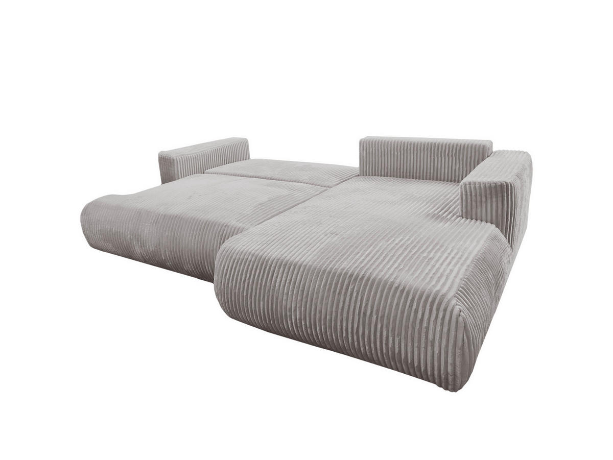 ECKSOFA Luna L rechts Hellgrau aus Cord - Hellgrau, Textil (271/195cm) - KS Home Concept