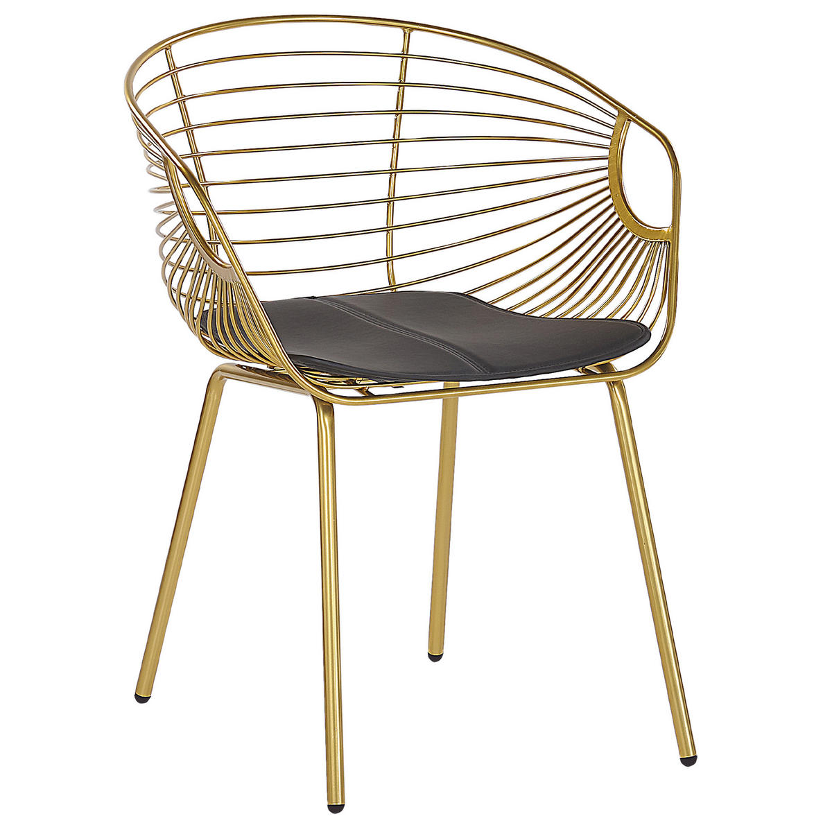 METALLSTUHL 2er-Set Gold Hoback - Goldfarben, Textil/Metall (60/79/56cm) - Beliani