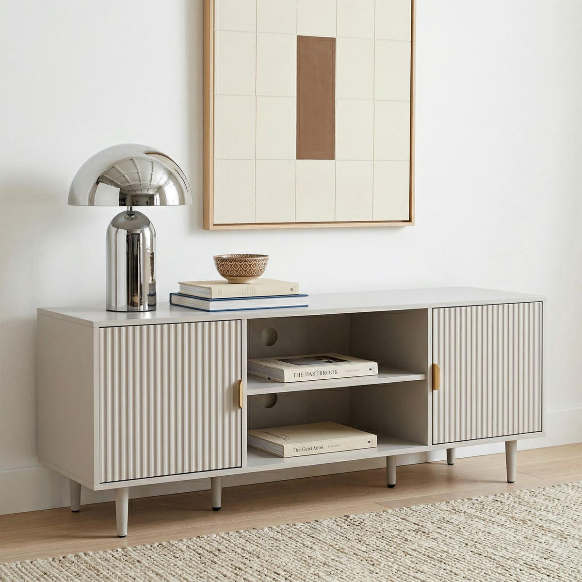 LOWBOARD ZELDA hellgrau - Hellgrau, Holzwerkstoff (147/60/40cm) - IDIMEX