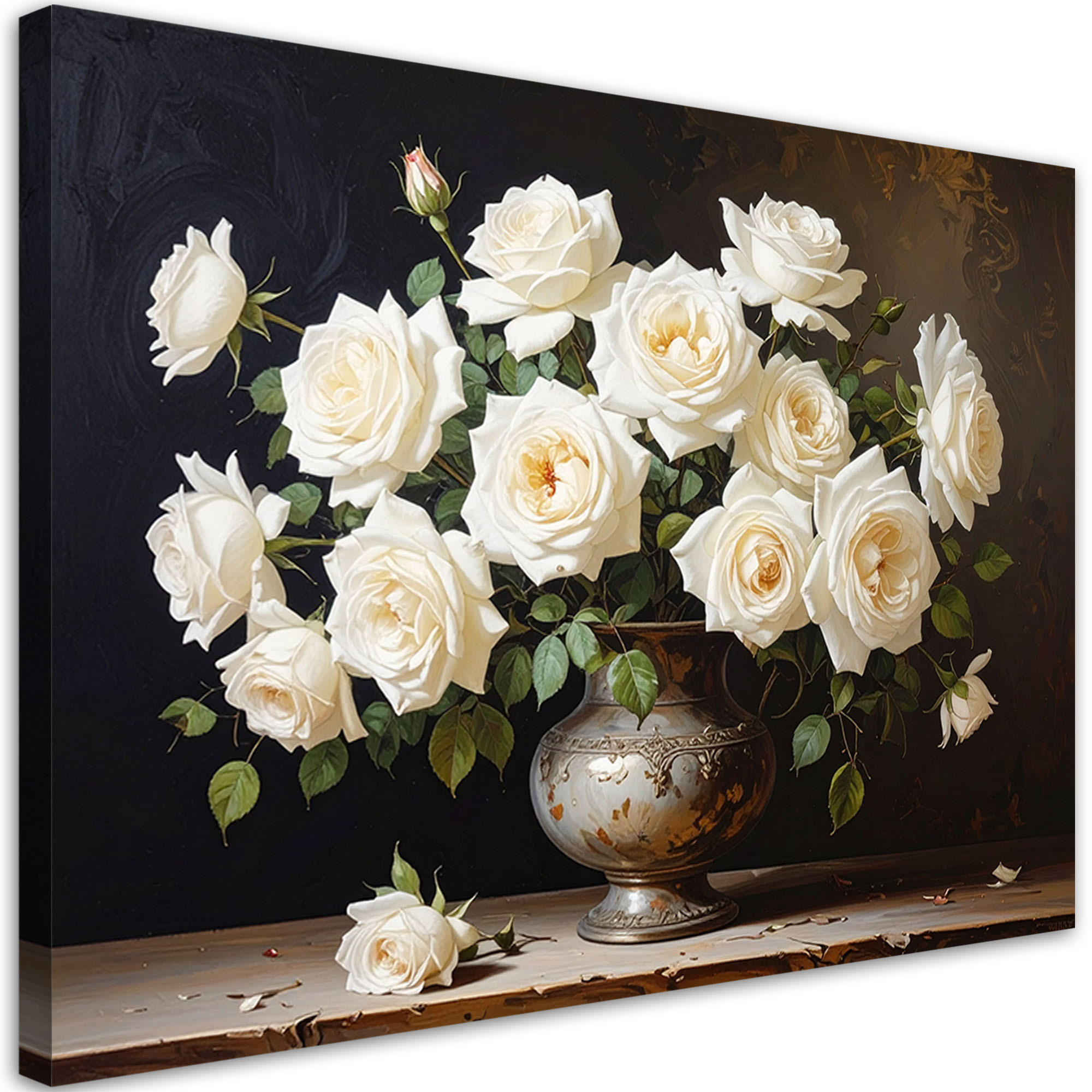 LEINWANDBILD Blumen 120x80cm - Weiß, Textil (120/80cm) - Feeby