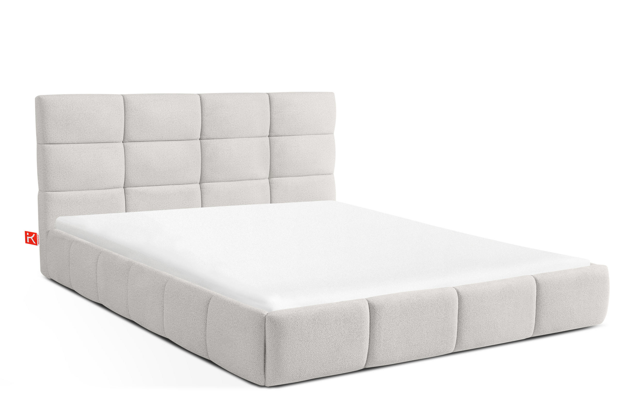 POLSTERBETT ALTOS Bouclé, weiß - Weiß, Holz/Holzwerkstoff (160/200cm) - KONSIMO®