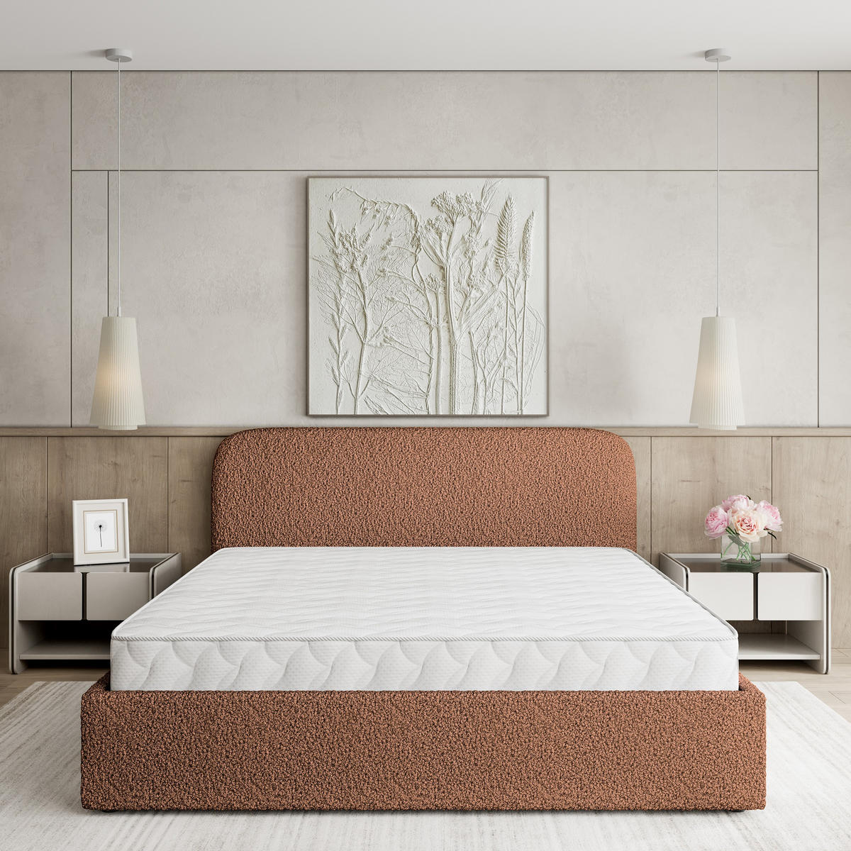 POLSTERBETT RENIVE Q 120x200 cm mit Bettkästen - Kupferfarben - Kupferfarben, Holz/Textil - MASSENO