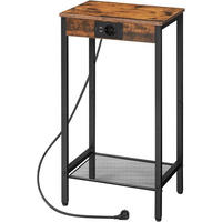 BEISTELLTISCH Braun mit Ladestation - Braun, Holzwerkstoff (38/28/73cm) - Hoobro