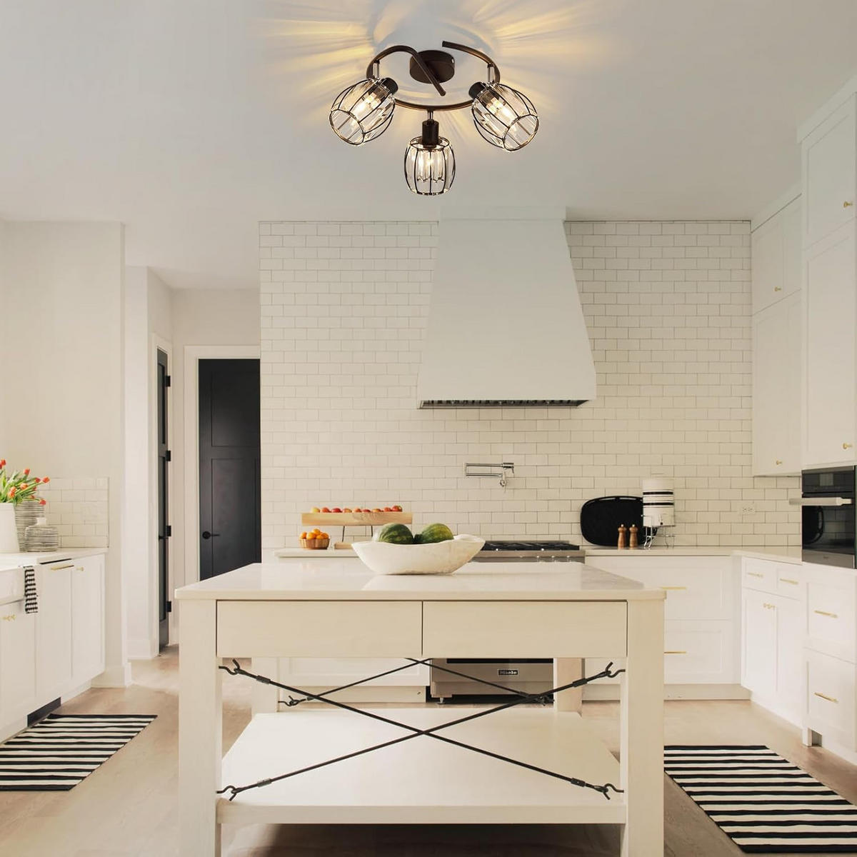 DECKENSTRAHLER Glühla 21/21/26 cm - Schwarz, Glas (26/21/21cm) - ZMH