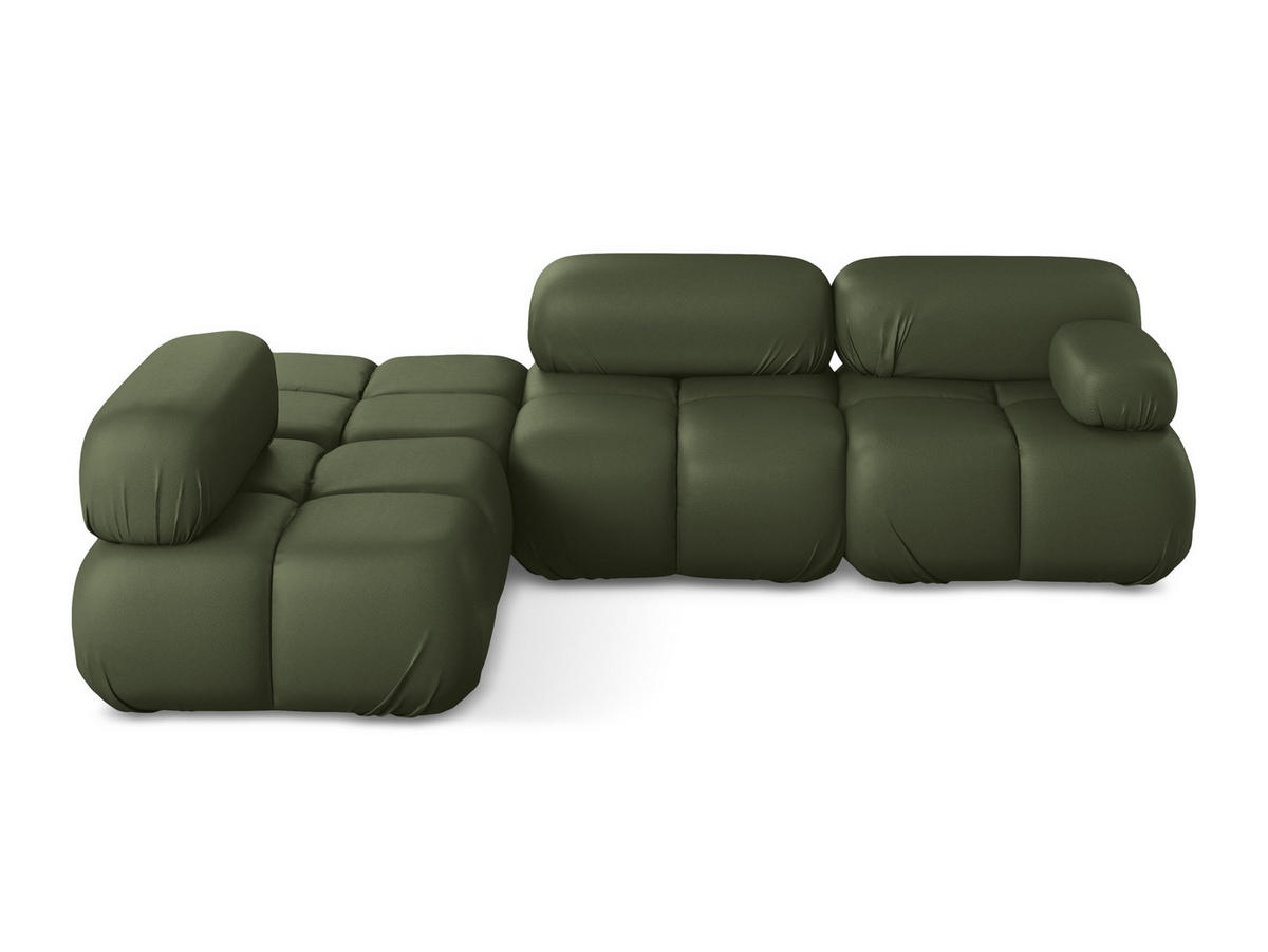 ECKSOFA Links Kunstleder Grün - Schwarz/Grün, Leder/Kunststoff (190/285cm) - Makamii