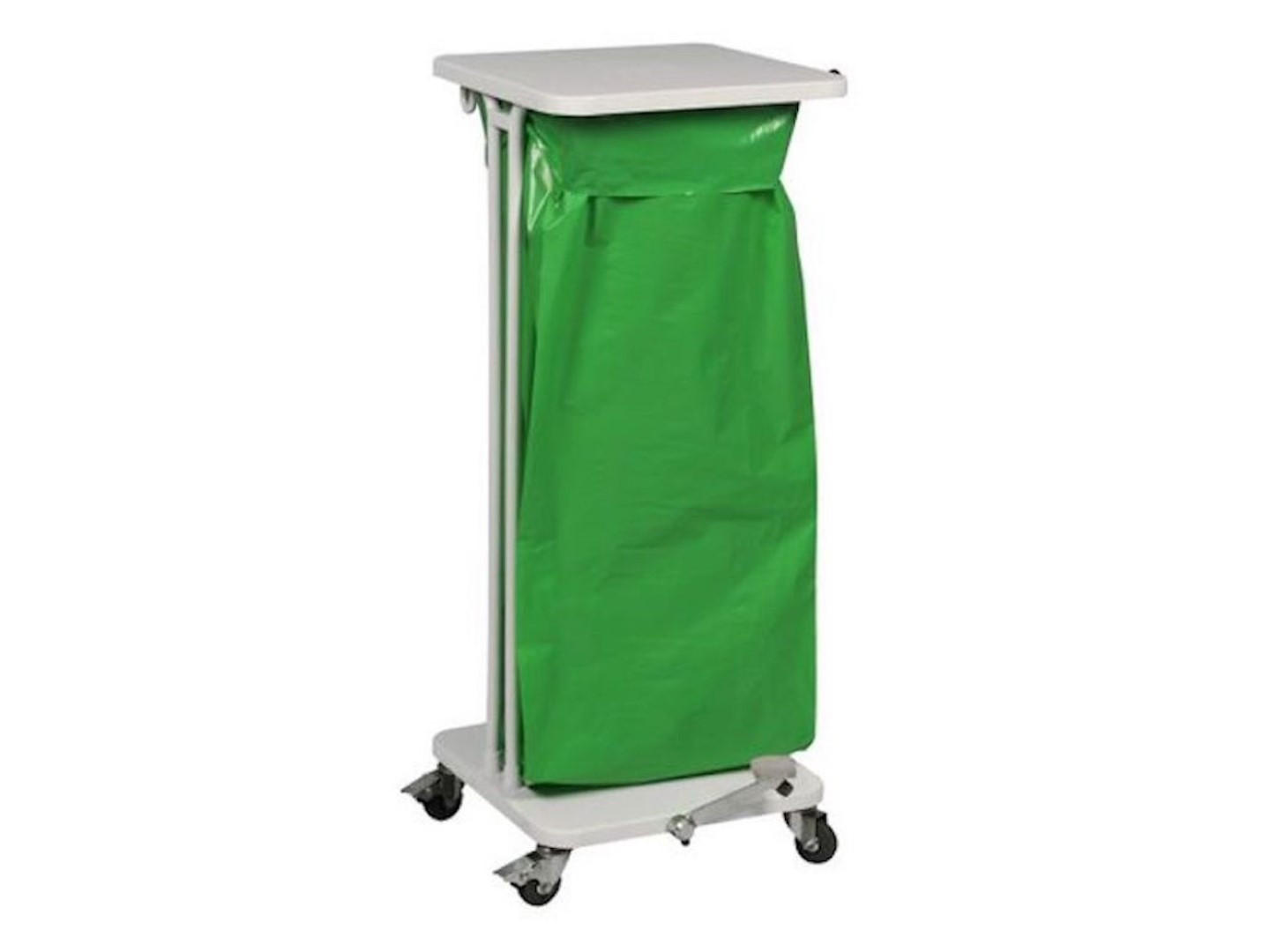 MÜLLEIMER Abfallsackständer Mit Deckel und Fußpedal 120 Liter 89,2 x 46,5 x 49,7 cm Weiß - Weiß, Metall (46.5/89.2/49.7cm) - PROREGAL