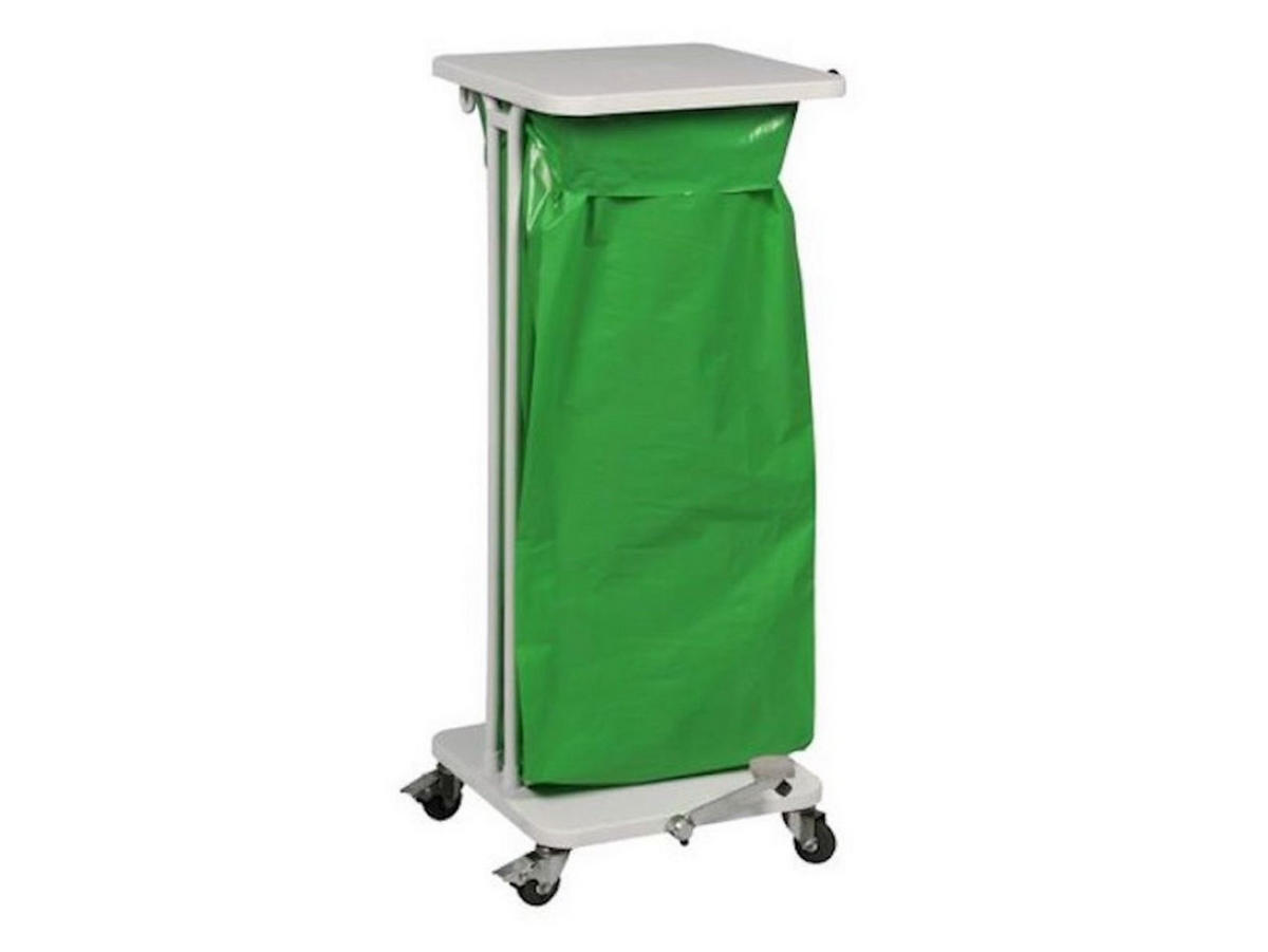 MÜLLEIMER Abfallsackständer Mit Deckel und Fußpedal 120 Liter 89,2 x 46,5 x 49,7 cm Weiß - Weiß, Metall (46.5/89.2/49.7cm) - PROREGAL