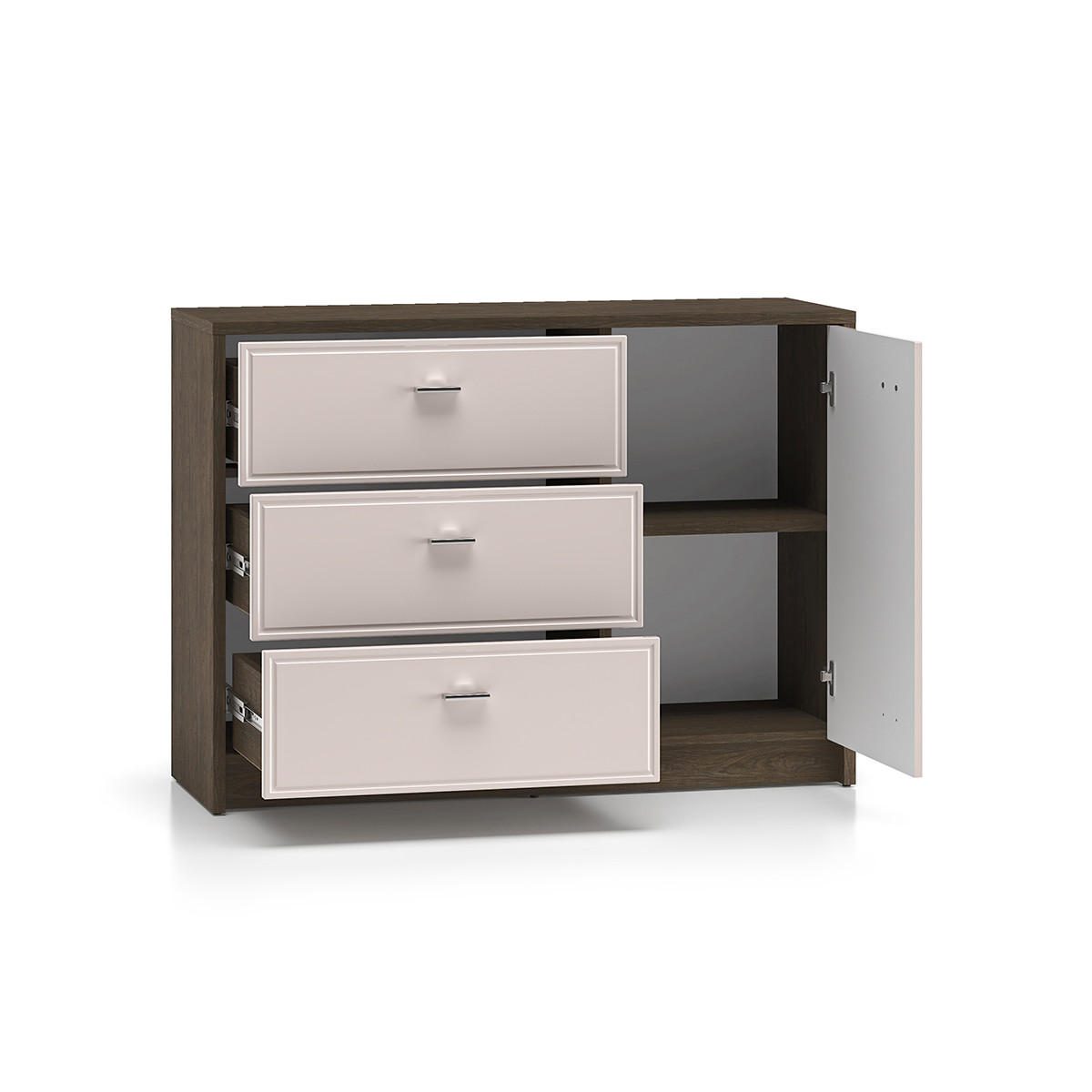 SIDEBOARD Kaius Kaschmir und Dunkles Holz - Beige, Holzwerkstoff (116.6/84.9/40cm) - Petits-meubles