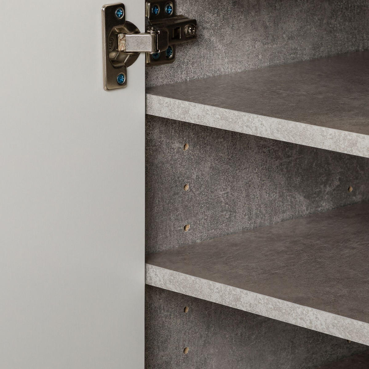 SCHUHSCHRANK DEUSTO Betonoptik/weiß - Weiß/Grau, Holzwerkstoff (88/70/35cm) - CARO-Möbel