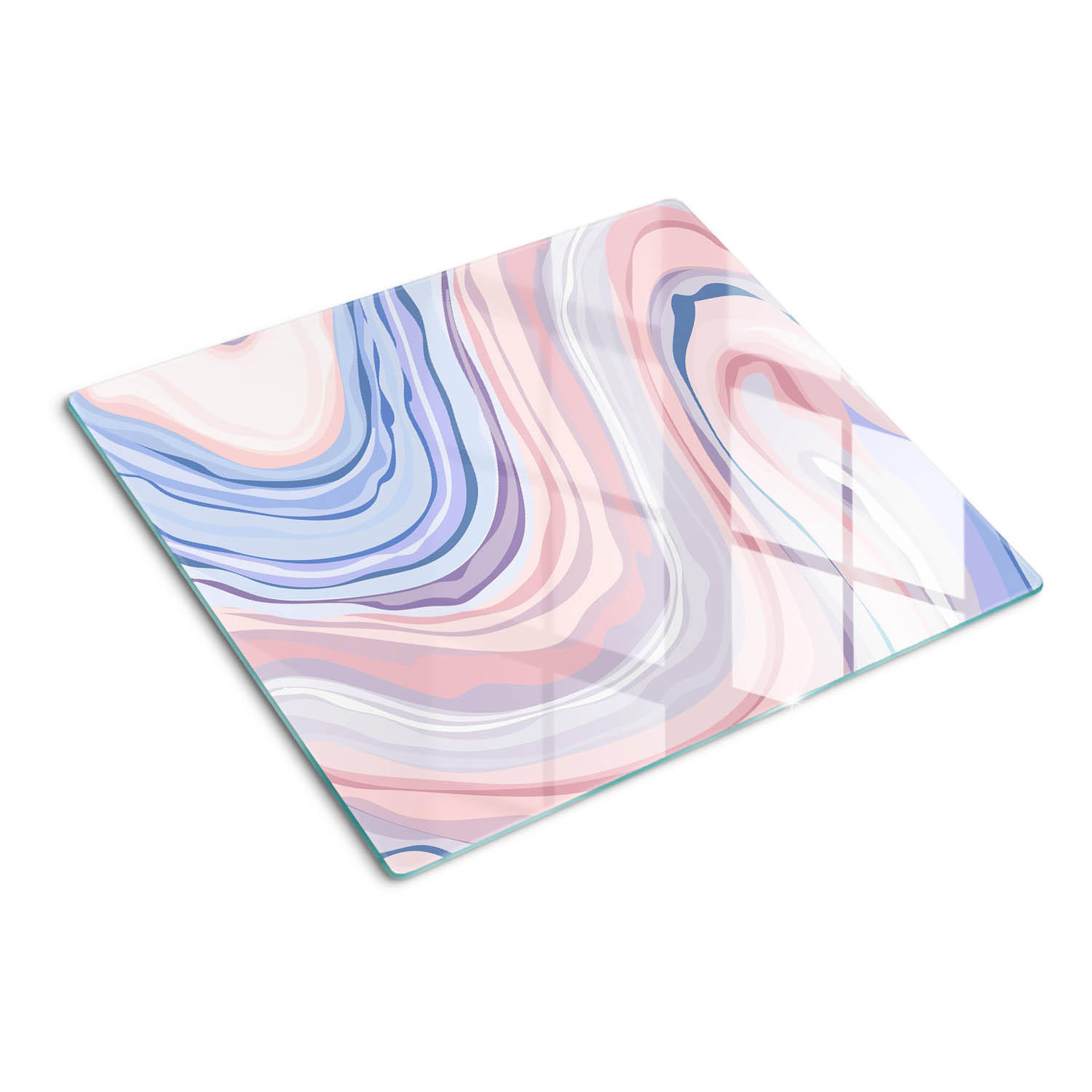 GLASPLATTE 60x52 cm Abstrakte Wellen - Multicolor, Glas (60/0.4/52cm) - TULUP
