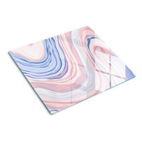 GLASPLATTE 60x52 cm Abstrakte Wellen - Multicolor, Glas (60/0.4/52cm) - TULUP