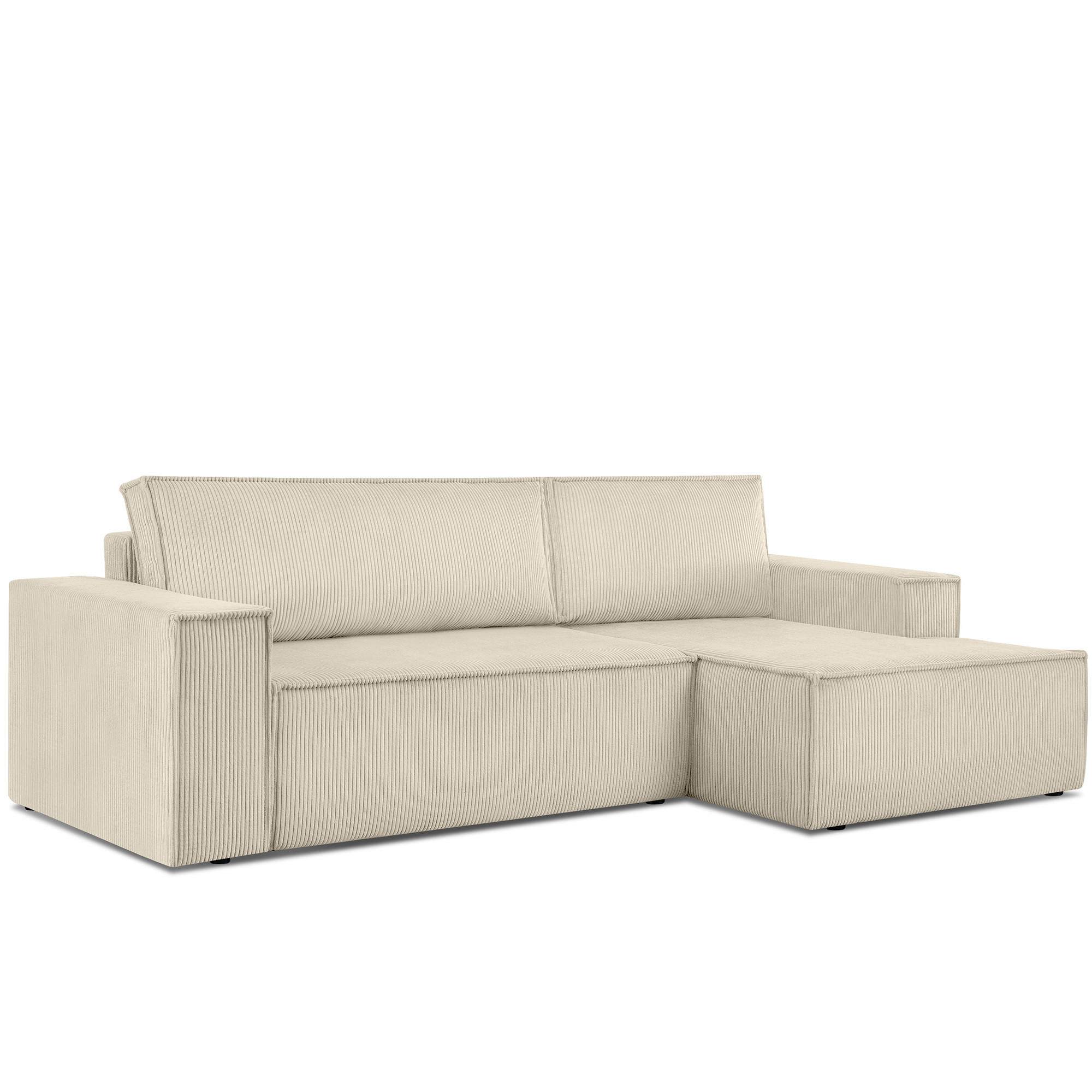 Konsimo® Eckschlafsofa-Rechts Creme 262x148 cm