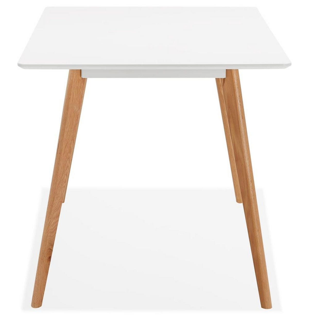 ESSTISCH Massivholz Rechteckig Skandi-Stil ZELAX, Weiß-Beige 120x80x77 cm - Beige/Weiß, Eichenholz/Holz (80/120/77cm) - KADIMA DESIGN