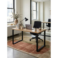 SCHREIBTISCH – Eiche-Dekor/Schwarz, 120x60x76 cm, Metallbeine, Homeoffice - Schwarz/Braun, Holzwerkstoff/Metall (120/60/76cm) - KADIMA DESIGN