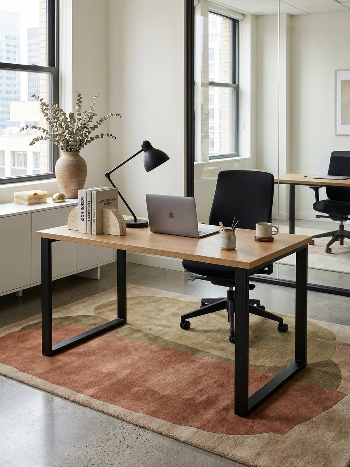 SCHREIBTISCH – Eiche, 120x60x76 cm, Metallbeine, robust & vielseitig - Schwarz/Braun, Holz/Metall (60/120/76cm) - KADIMA DESIGN