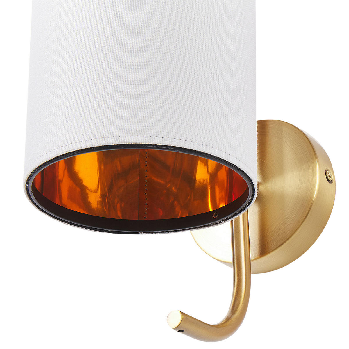 WANDLAMPE Kupfer/Weiß Liberia - Weiß/Kupferfarben, Metall (13/30/16cm) - Beliani
