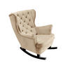 SCHAUKELSESSEL mit gepolstertem Sitz und Armlehnen, 102x81x95 cm, Beige_29801 - Buche Kolonial/Schwarz, Holz/Textil (81/102/95cm) - DomoHome