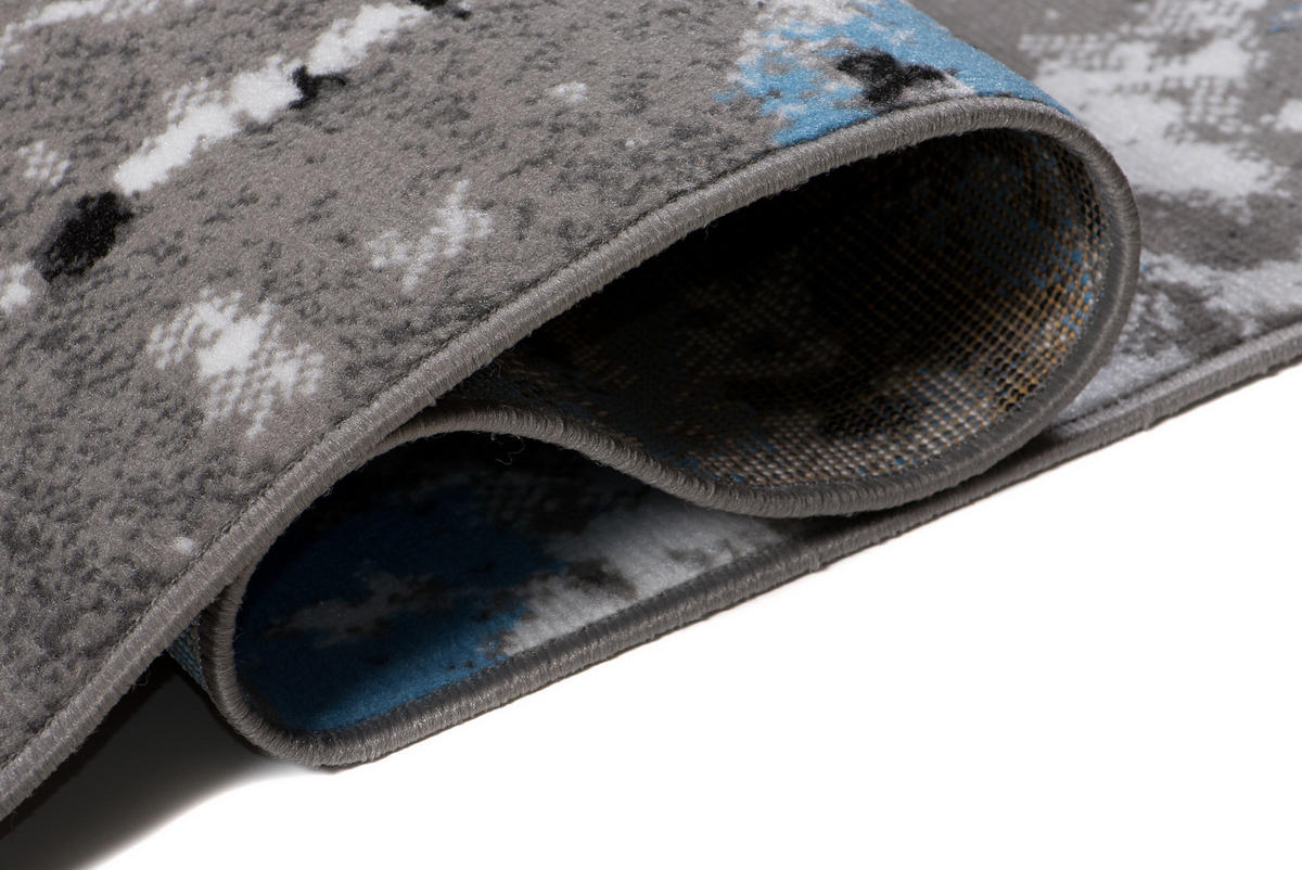 TEPPICH MAYA Blau Meliert Splash Verwischt 200/300 cm - Blau, Textil (200/300cm) - Tapiso