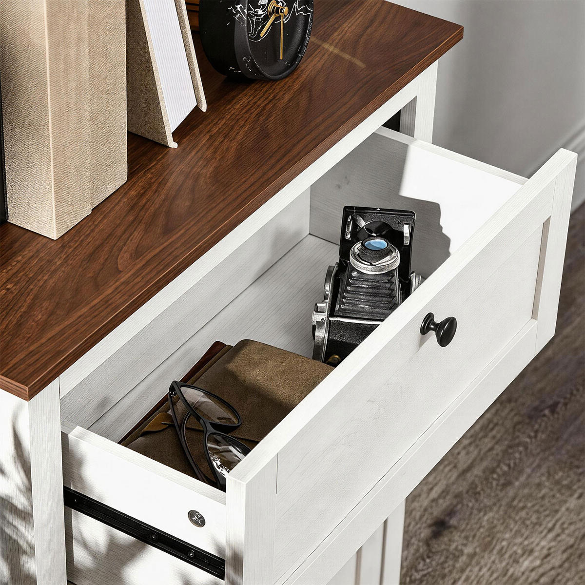 SIDEBOARD Weiß, 2 Türen, 1 Schublade, 60/30/87,5 cm - Weiß, Holz (60/87.5/30cm) - PANGIVO