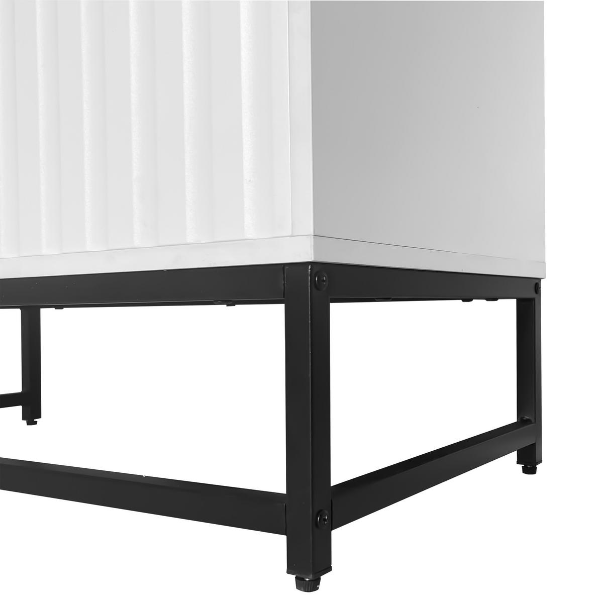 SIDEBOARD 160x40x80 cm mit 2 Türen und Metallrahmen - Weiß, Holzwerkstoff (160/80/40cm)