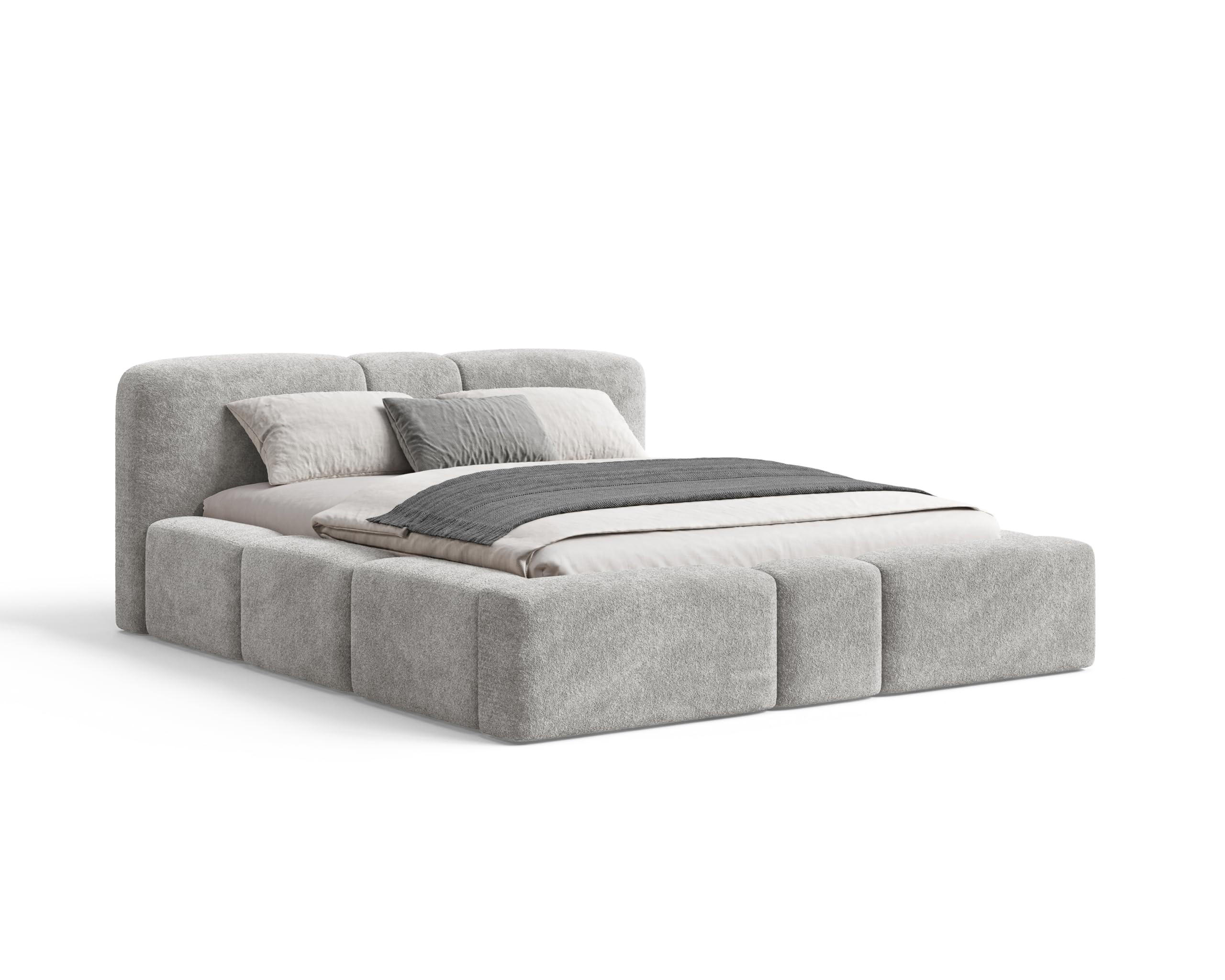 POLSTERBETT Monte160x200 cm- Bettkasten und Stauraum - Doppelbett mit Stabilem Metallrahmen - Monte-Stoff- Grau - Grau, Holzwerkstoff (160/200cm) - Chilly
