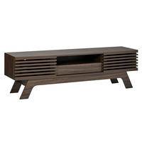 LOWBOARD DE-40297 mit Lamellentüren und offenem Fach Nussbaum - Walnussfarben, Holzwerkstoff (150/44/35cm) - ComfortXL