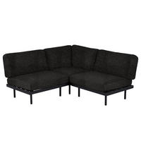 OUTDOOR-ECKSOFA - Schwarz, Textil/Metall (172/80/172cm) - home24
