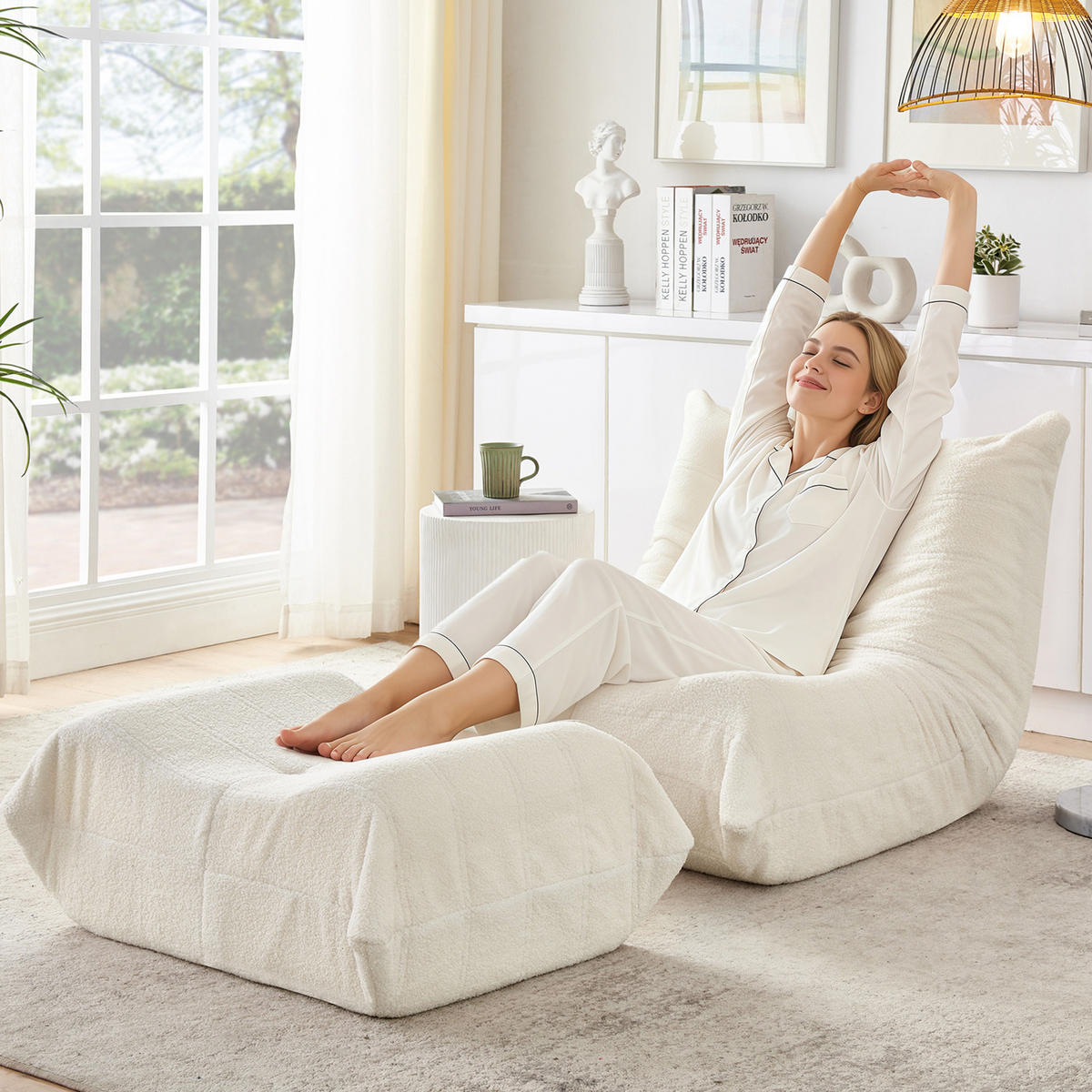 SOFA gepolstert mit Türchen Beige 90x100x70 cm Textil - Beige, Textil (90/70/100cm) - SONNENH