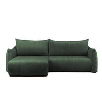 ECKSOFA Mailand Mit Schlaffunktion - Grün, Holzwerkstoff/Textil (154/260cm) - Fun Möbel