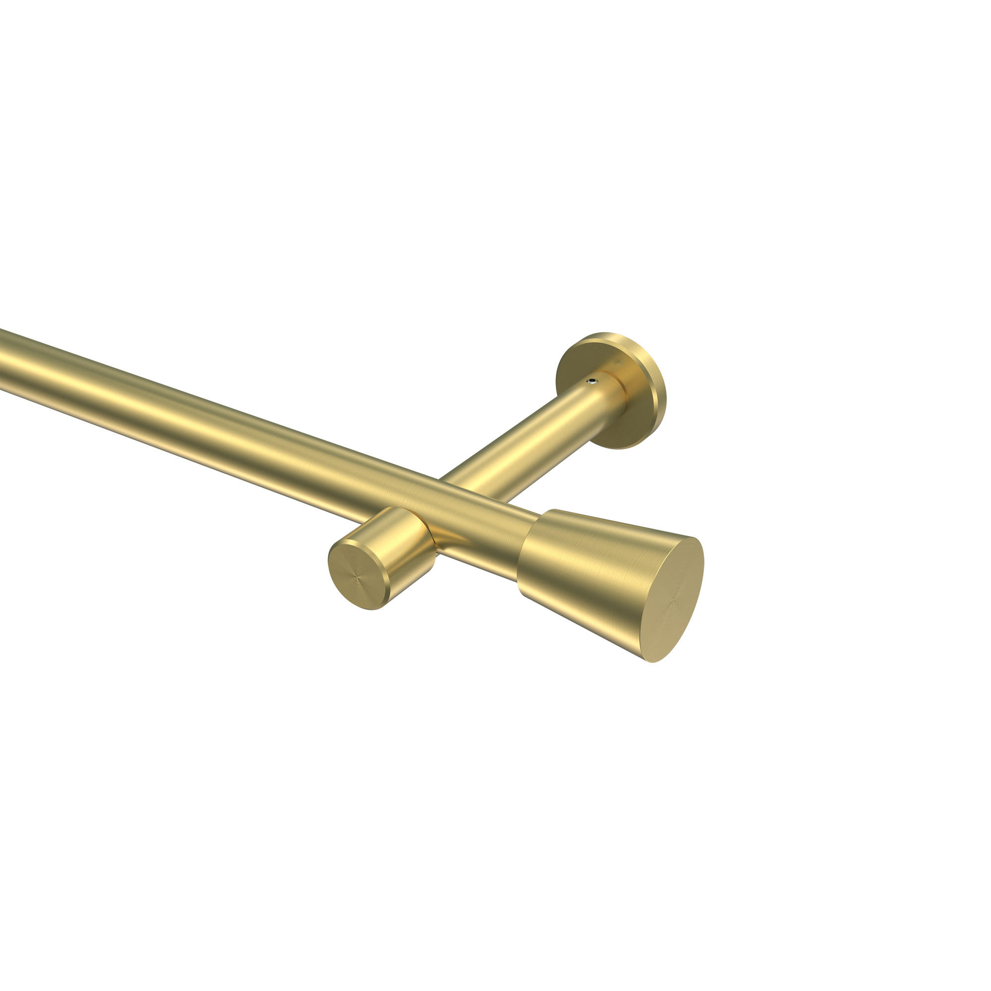 GARDINENSTANGE Prestige Sitra 180 cm, 1-läufig (ohne Ringe), 20 mm Ø Messing-Optik - Messingfarben, Metall (180cm) - INTERDECO