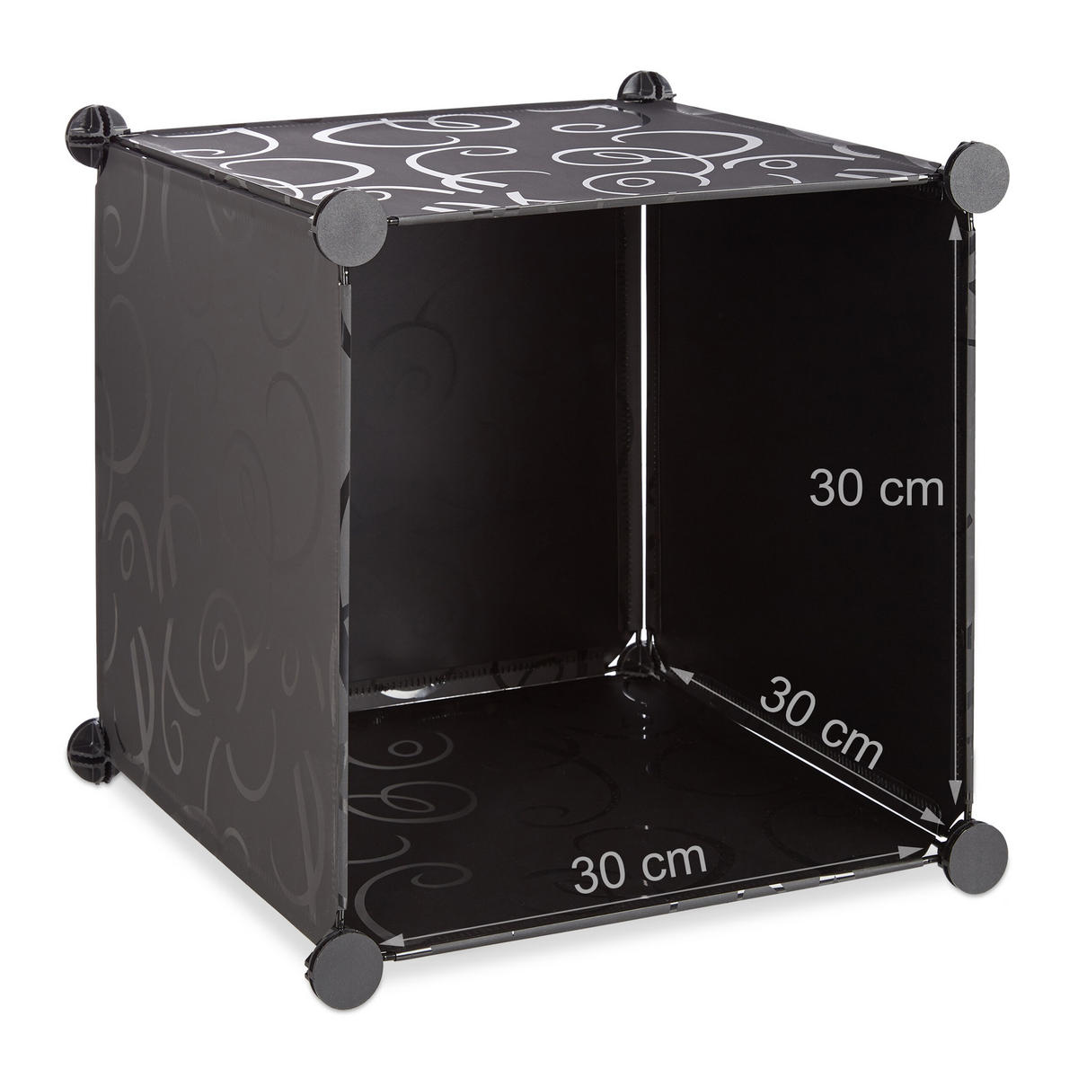 REGALSYSTEM Schwarz 9 Fächer mit Türen 95,5 cm - Multicolor, Kunststoff/Metall (95.5/95.5/32cm) - Relaxdays