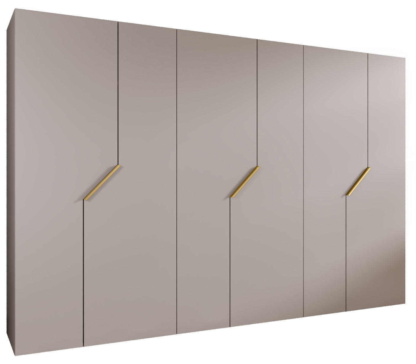 Abiks Möbel Drehtürenschrank Beige, Gold 300x202x52 cm