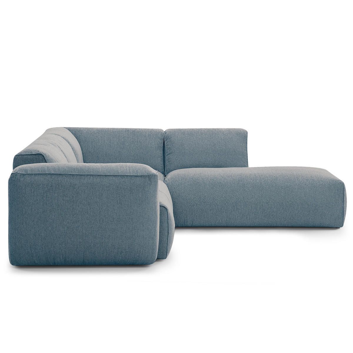 3-SITZER ECKSOFA mit Recamiere - Blaugrau/Schwarz, Kunststoff/Textil (295/231cm) - home24