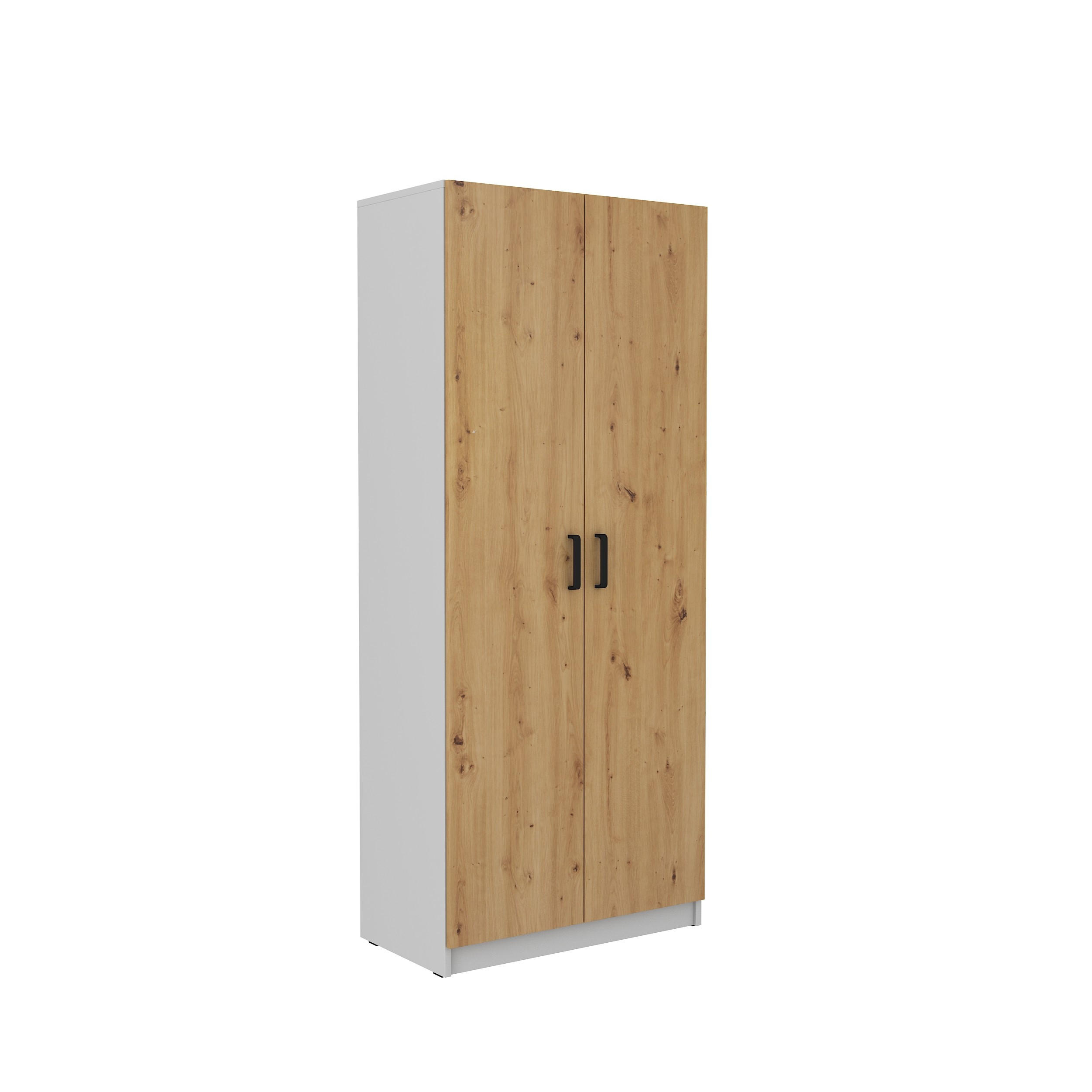 DREHTÜRENSCHRANK MALTESA 79,9/190,1/43,6cm 2-türig Eiche Artisan - Eiche Artisan/Grau, Holzwerkstoff (79.9/190.1/43.6cm) - MASSENO