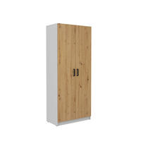 DREHTÜRENSCHRANK MALTESA 79,9/190,1/43,6cm 2-türig Eiche Artisan - Eiche Artisan/Grau, Holzwerkstoff (79.9/190.1/43.6cm) - MASSENO