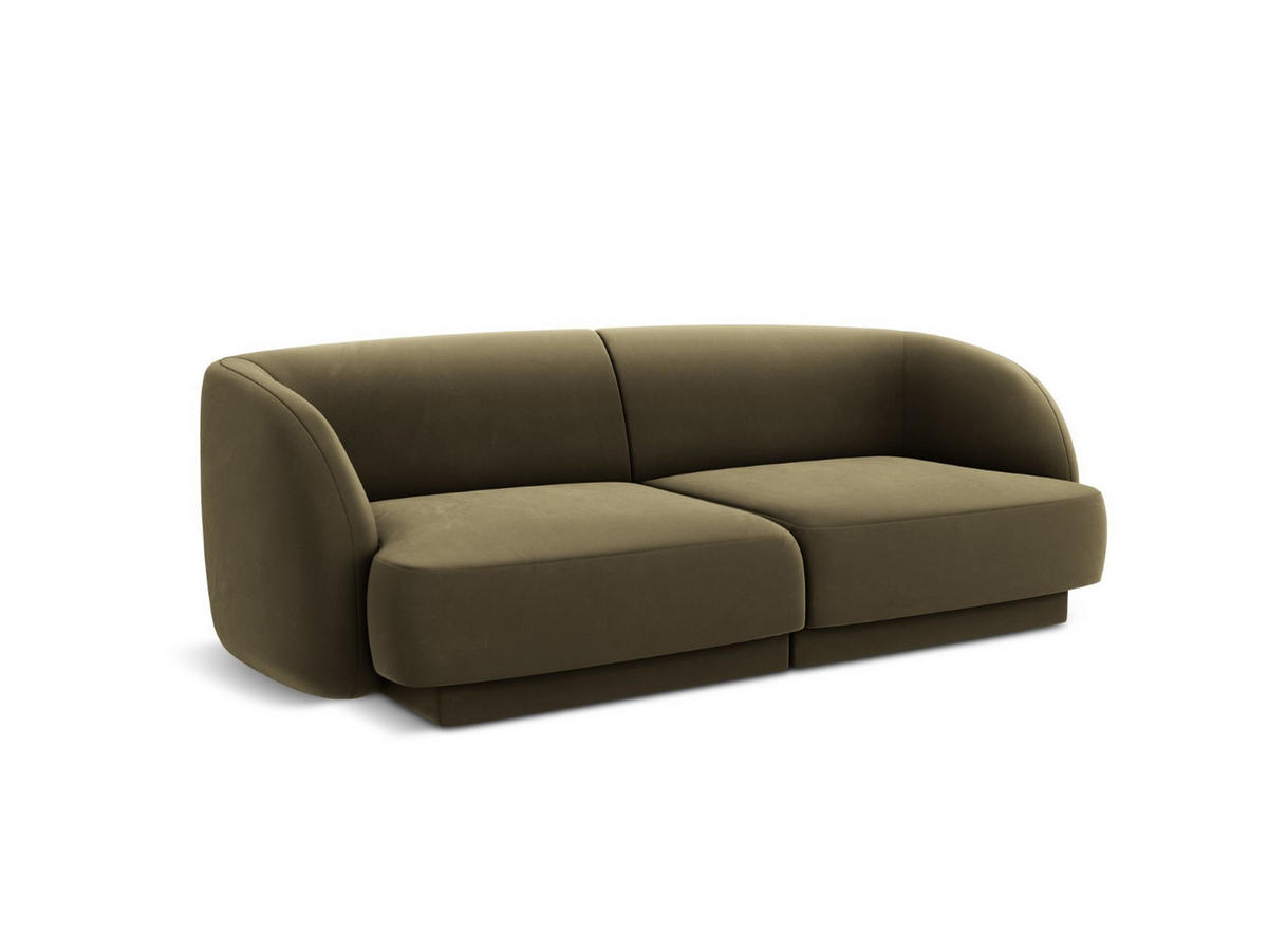 SOFA Miley aus Samt grün 2 Sitzplätze - Grün, Textil (90/70/180cm) - Micadoni