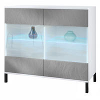 KOMMODE Bari Scratchy Metal - Silberfarben, Holzwerkstoff (92.5/83.5/35cm) - Vladon