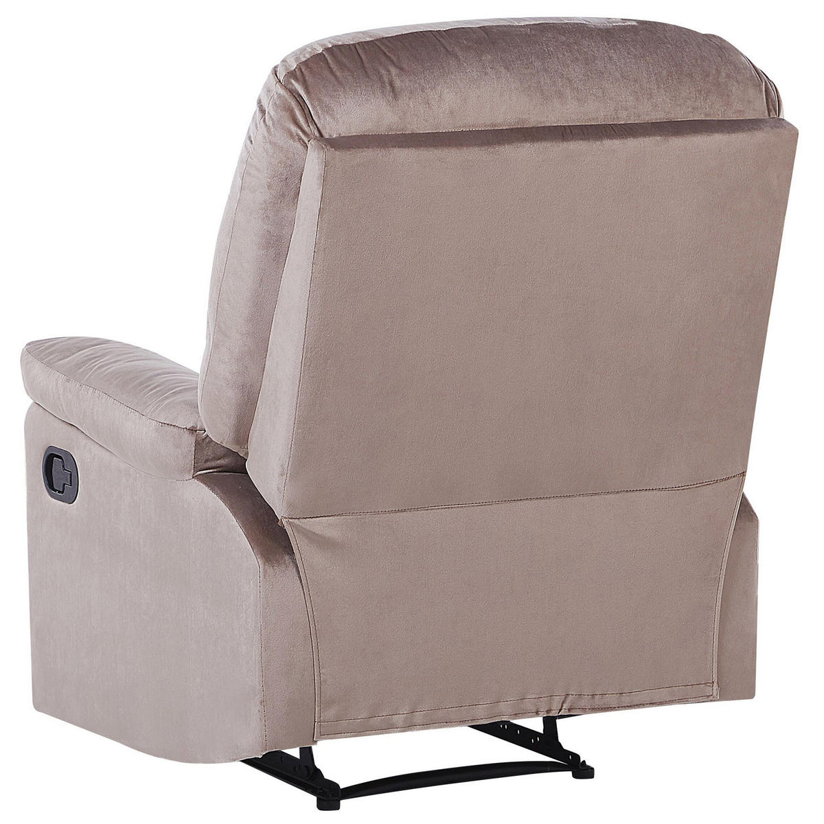 SESSEL Samtstoff taupe verstellbar mit Fußstütze Eslov - Beige/Schwarz, Textil (85/103/90cm) - Beliani