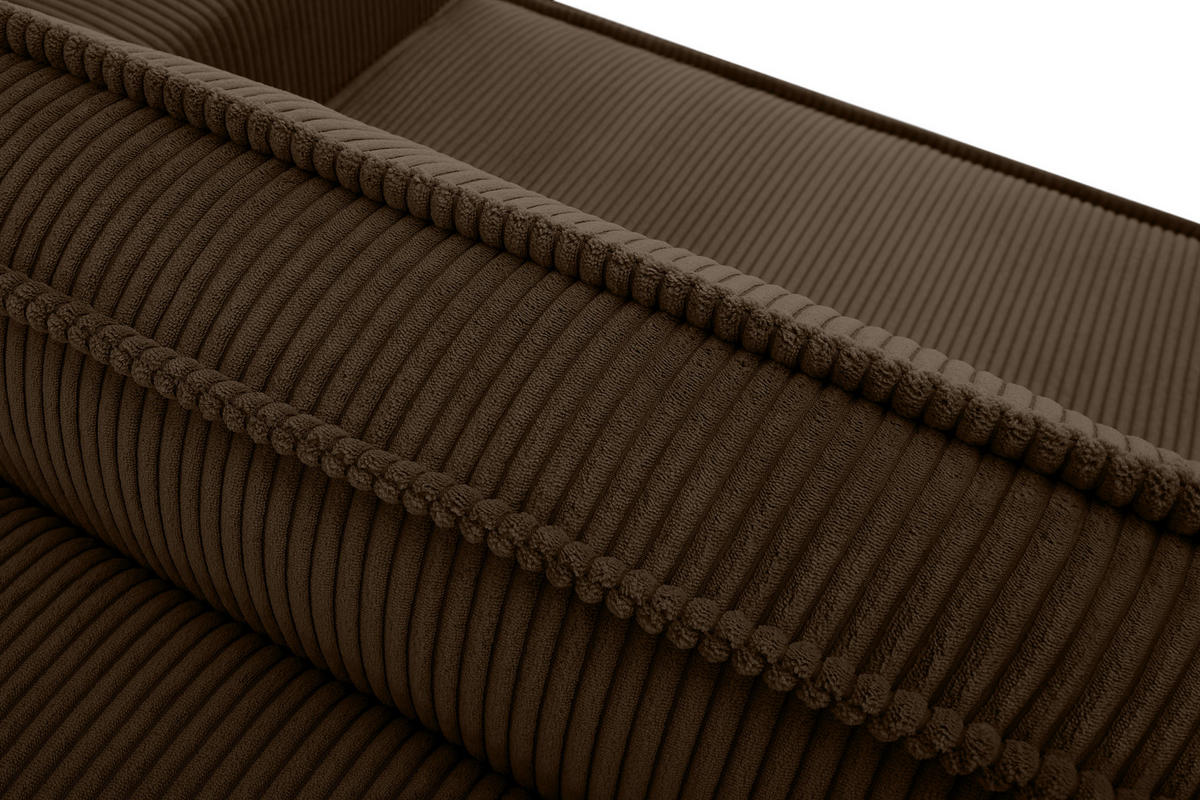 3-SITZER-SCHLAFSOFA NAPI in Pet Friendly Cord-Stoff, dunkelbraun - Dunkelbraun/Schwarz, Textil (244/89/101cm) - KONSIMO®