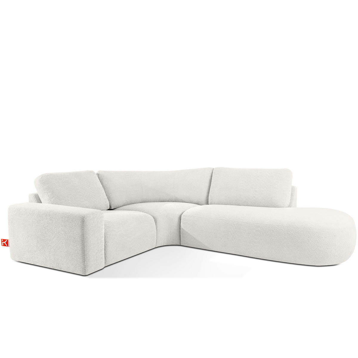 ECKSOFA RECHTS ZUCCO, Ecru - Ecru, Holz/Holzwerkstoff (224/293cm) - KONSIMO®