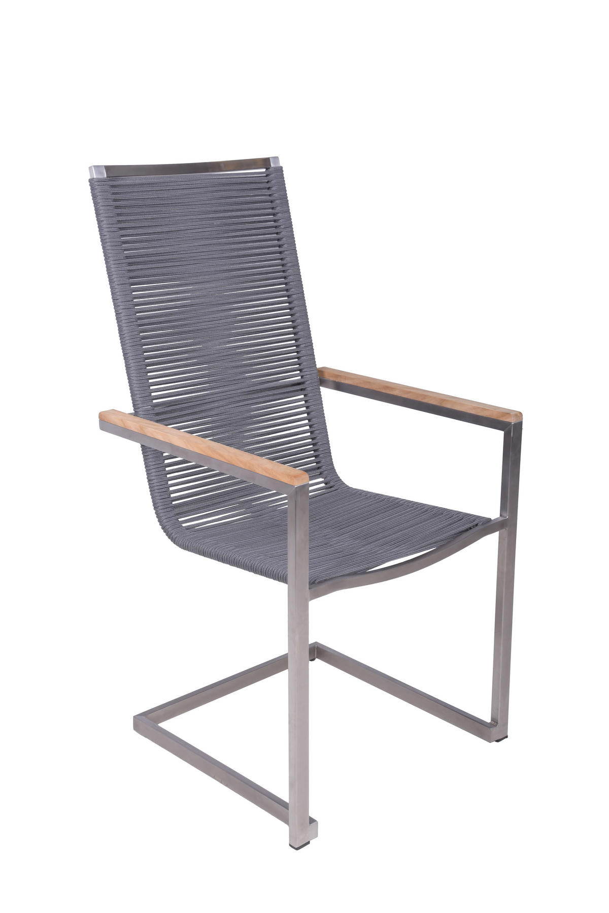 GARTENSTUHL Dimitr 4er Set Edelstahl Anthrazit - Anthrazit, Metall (61/108/56cm) - DELUKE