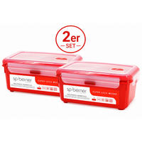 FRISCHHALTEDOSE SUPER LOCK MICRO 1,9 L 2er Set - Rot, Kunststoff (14/10/22.5cm) - Green Spirit