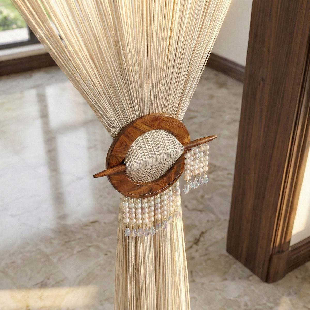 FADENVORHANG creme, 90/200 cm - Creme, Textil (90/200cm) - Homescapes