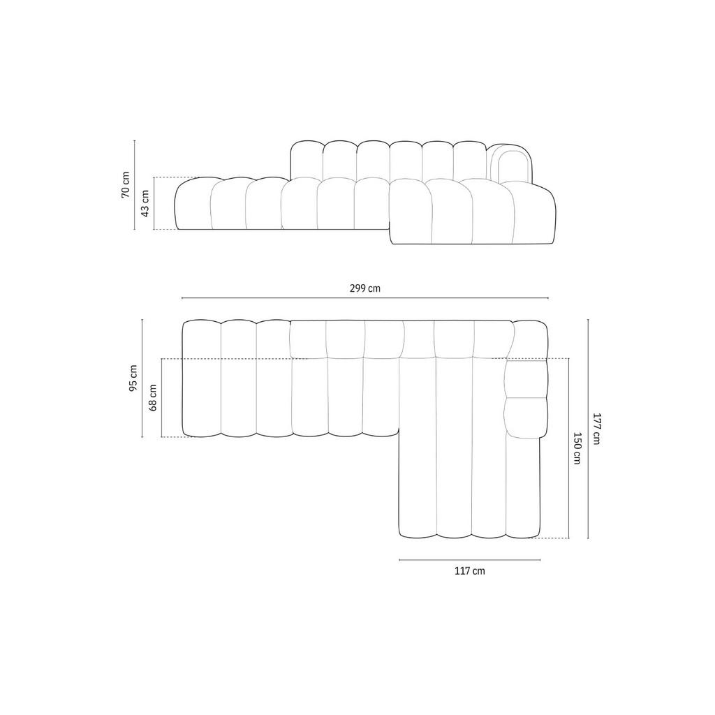 Thumbnail - Micadoni Ecksofa, Gelb, Textil, 5-Sitzer, L-Form, 299x177 cm, Hergestellt in Europa, Wohnzimmer, Sofas & Couches, Wohnla...
