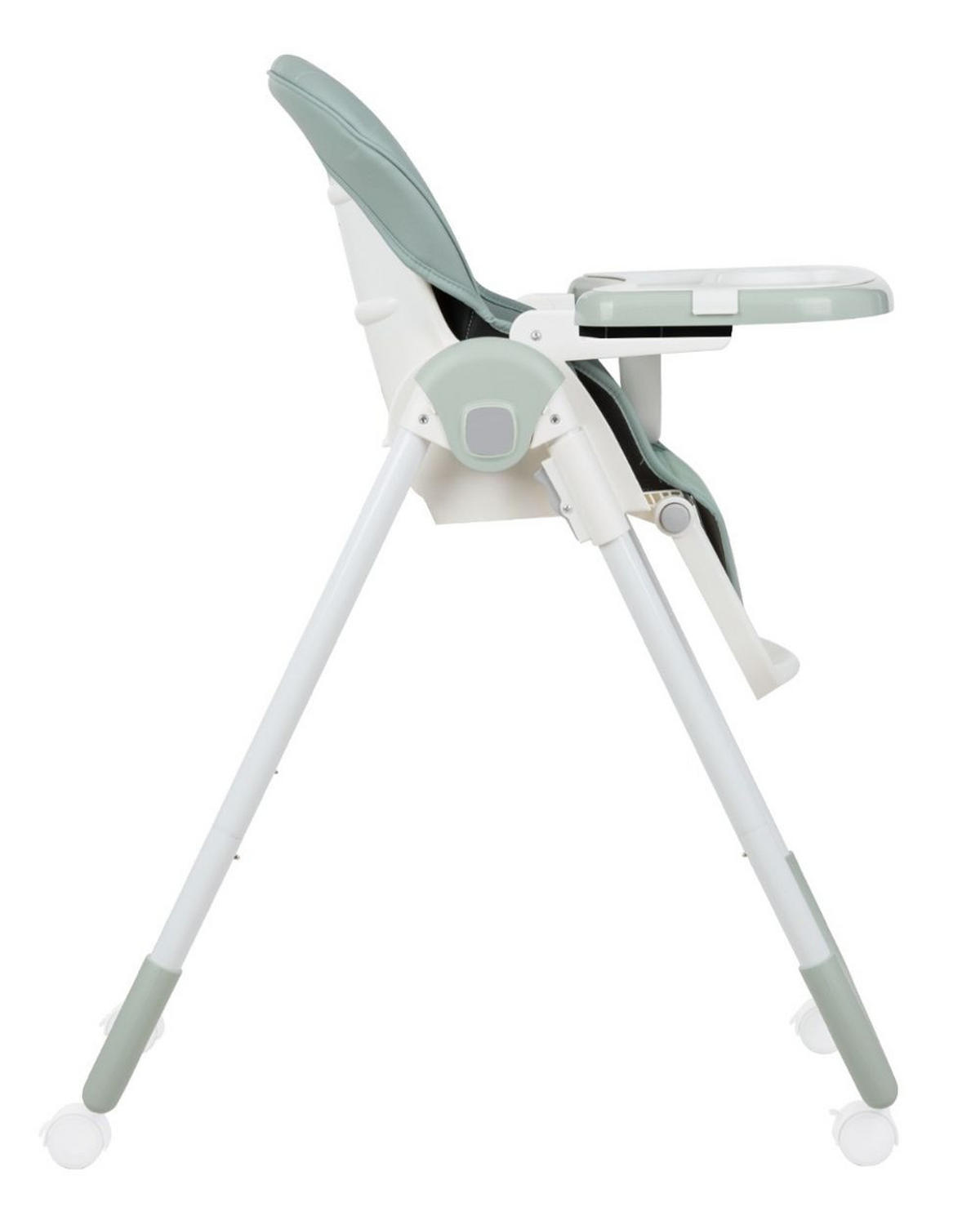 KINDERHOCHSTUHL Spicy faltbar hellgrün Tisch abnehmbar, verstellbar, 4 Räder - Grün, Metall (52/102/65cm) - Kikka boo
