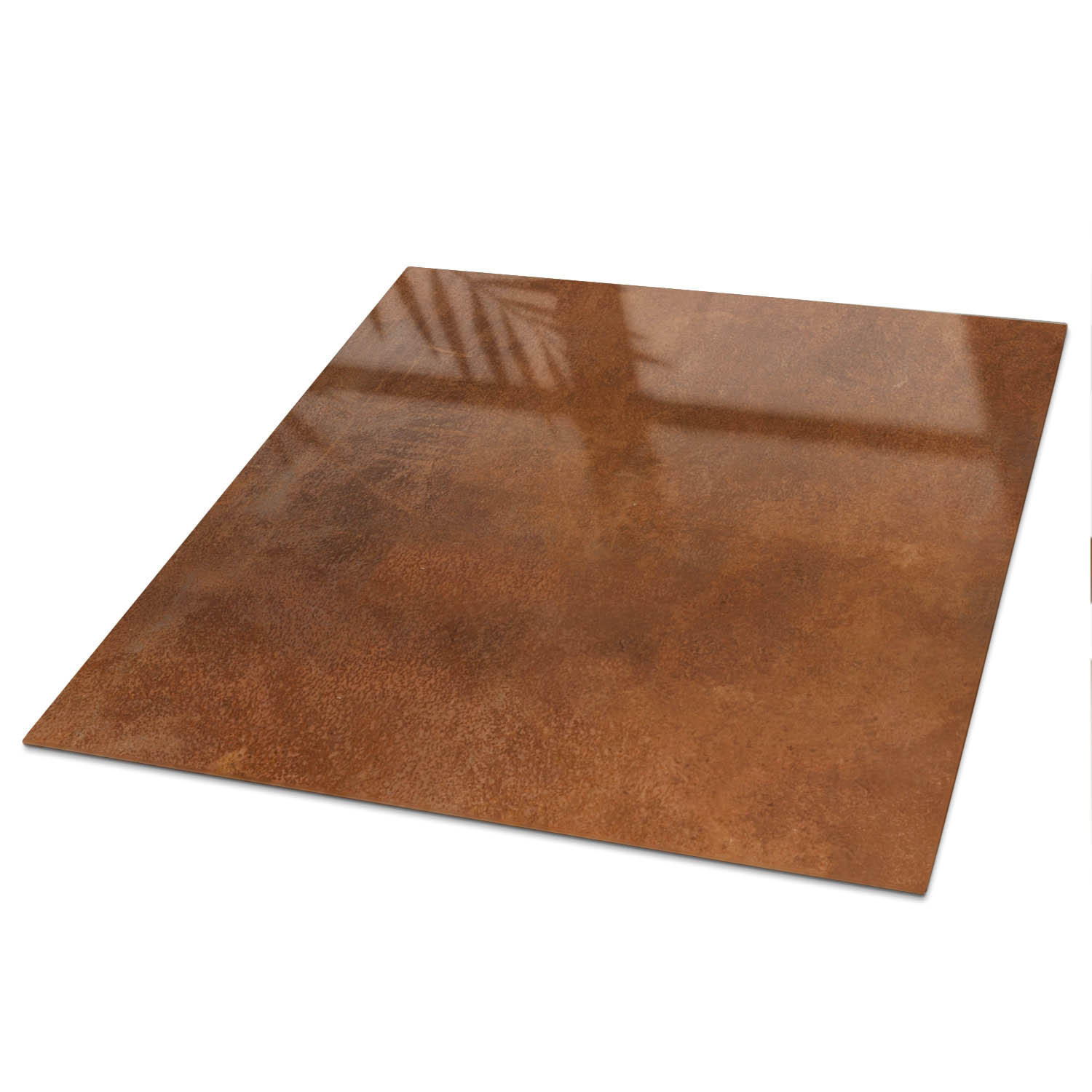 TISCHPLATTE 50x50 cm – Warmes Braun - Blau, Glas (50/50/0.4cm) - Wallfluent