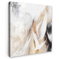 LEINWANDBILD Luxus - Abstrakt - Gold - Weiß 20x20 cm - Goldfarben, Textil (20/20cm) - MuchoWow