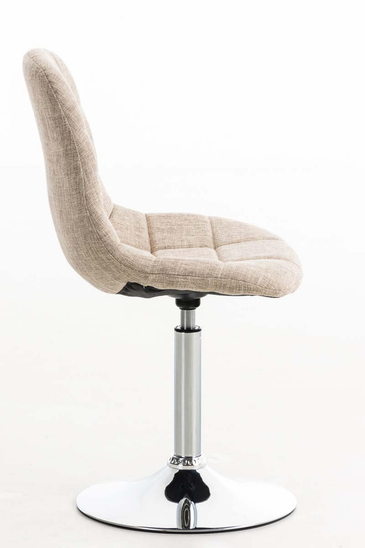 DREHSTUHL Stoff creme - Chromfarben/Creme, Textil/Metall (48/84/52cm) - CLP