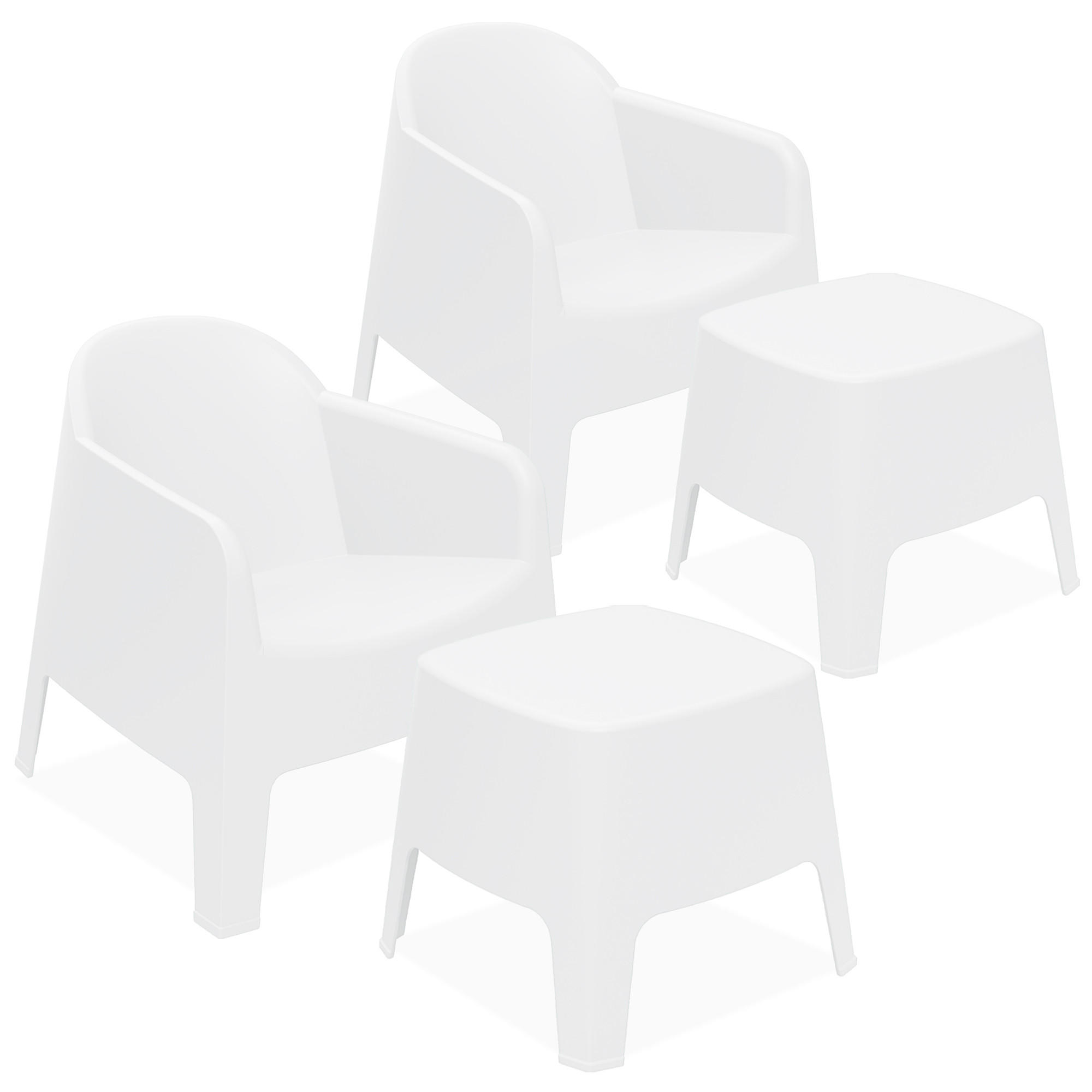 GARTENMÖBEL-SET MALUS, 4-tlg - Weiß, Kunststoff - KONSIMO®