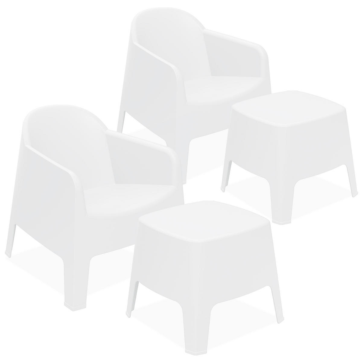 GARTENMÖBEL-SET MALUS, 4-tlg - Weiß, Kunststoff - KONSIMO®